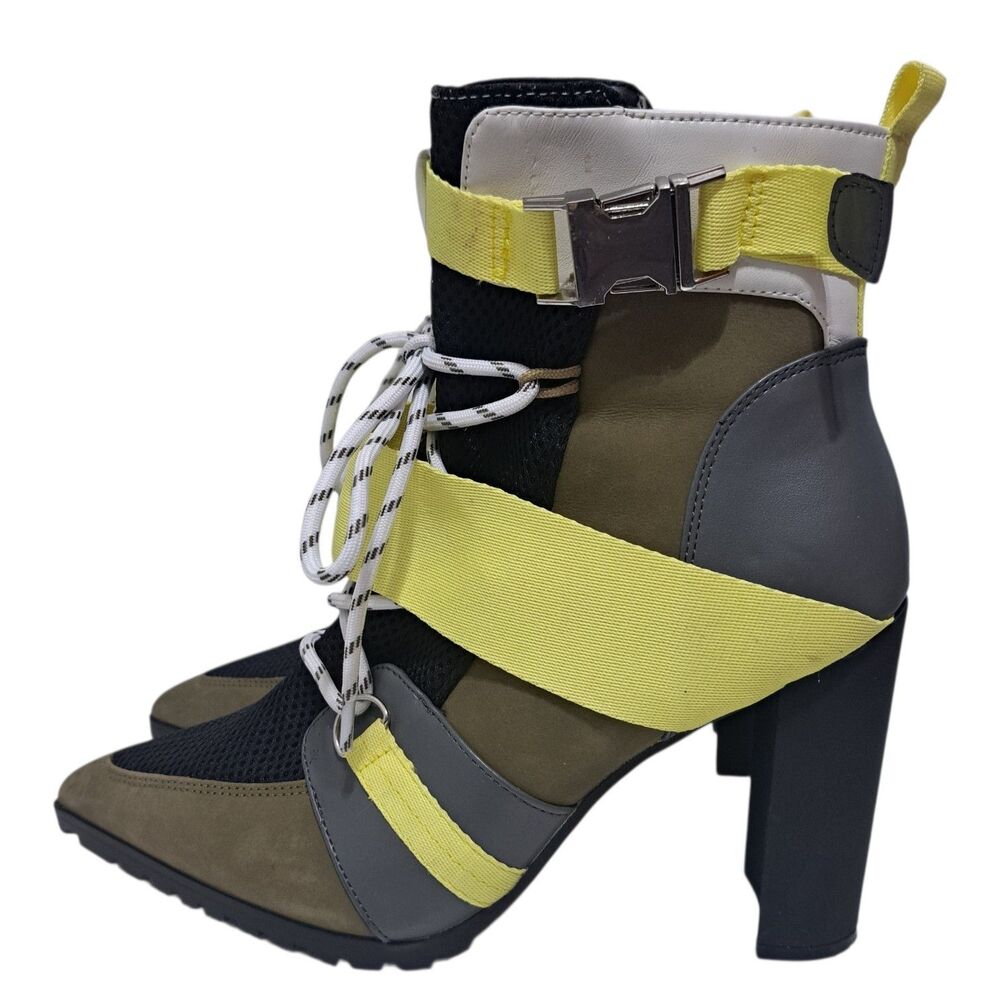 Steve Madden Ilusion Sporty Chic Athleisure Block Heel Ankle Boots Multi Sz 10 - Picture 11 of 13